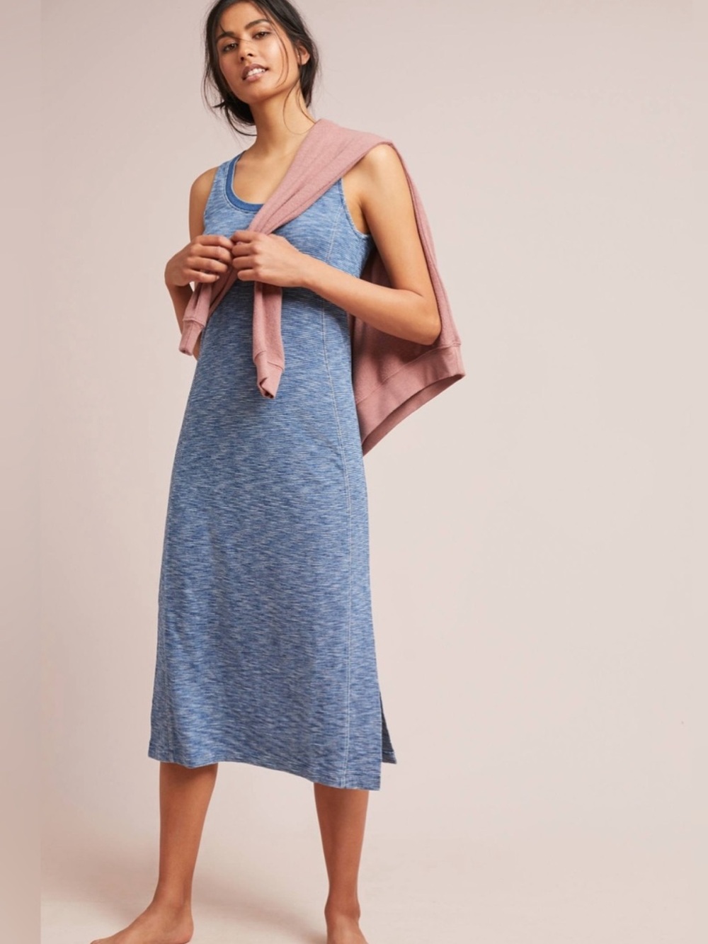 Anthropologie Saturday Sunday Giona midi lounge dress blue